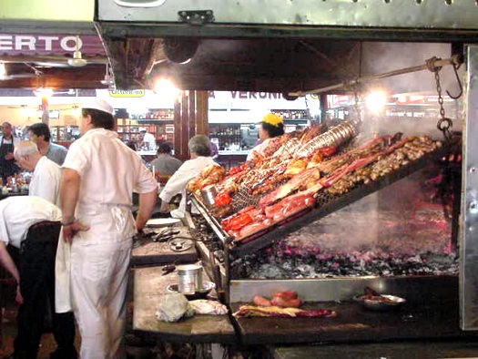 Parrilla en el Mercado del Puerto